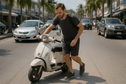 Спущено колесо у байка