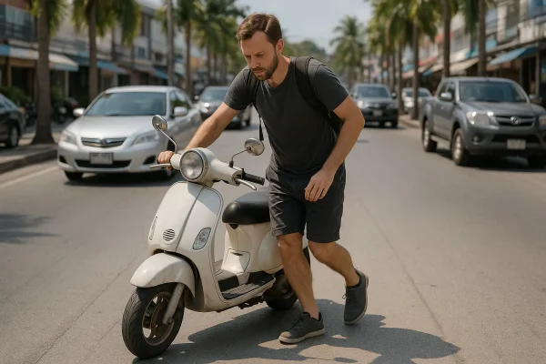 Спущено колесо у байка