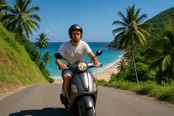 Заезд в горку на байке